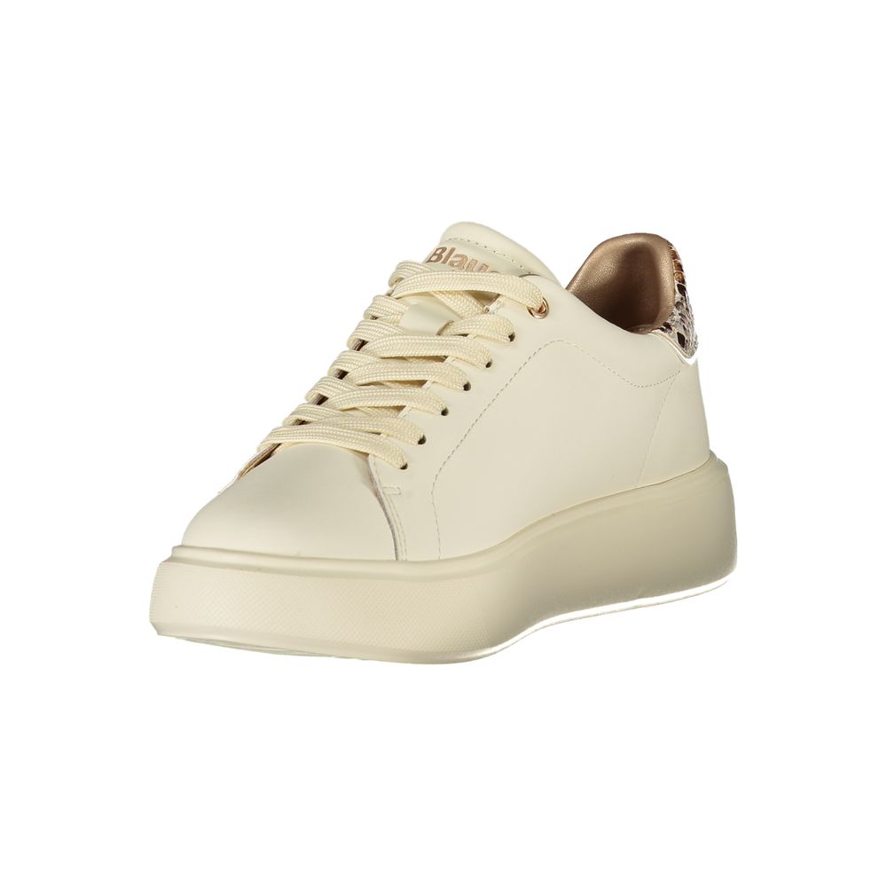 Blauer Beige Polyester Sneaker