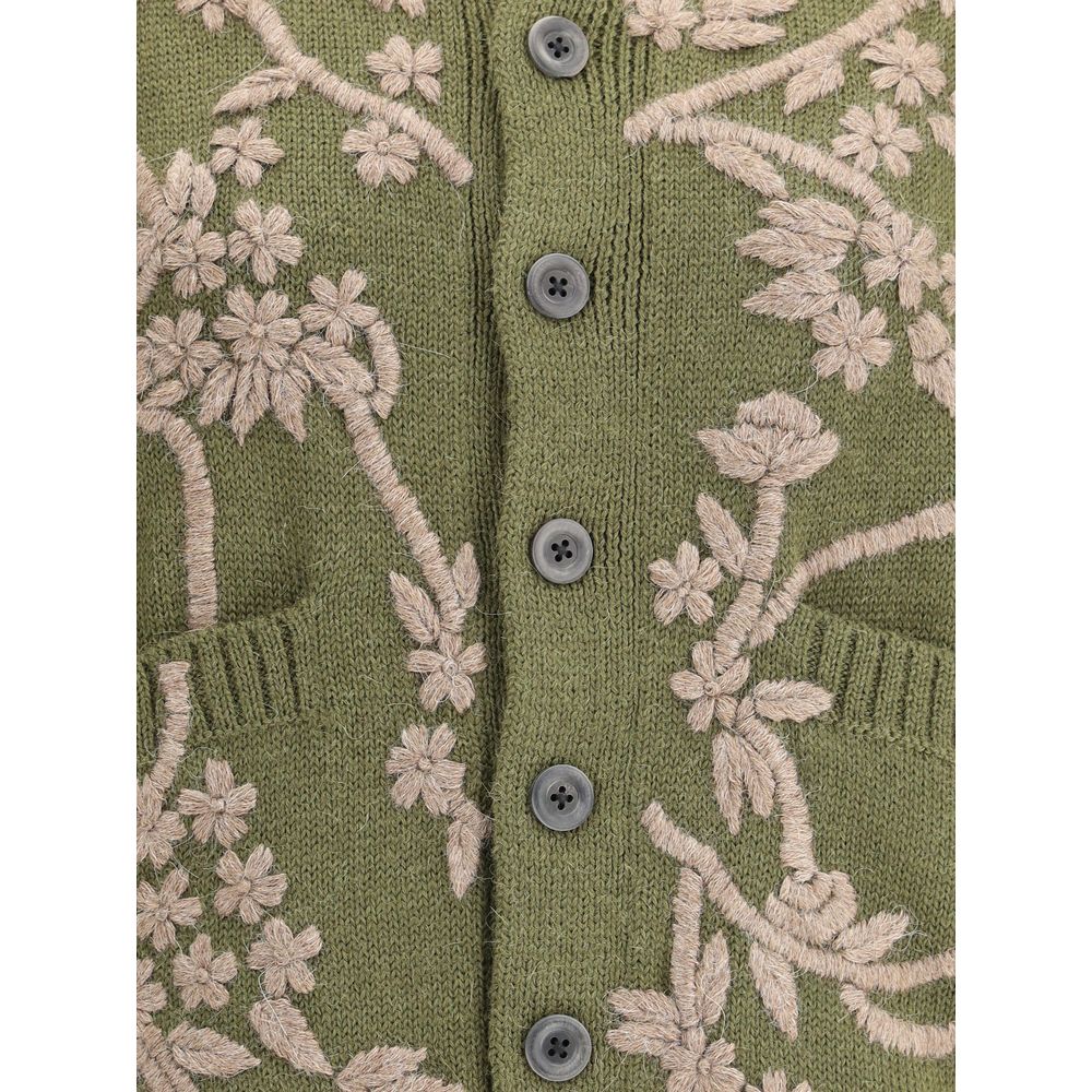 Baziszt Green Alpaca Vicugna Pacos Cardigan