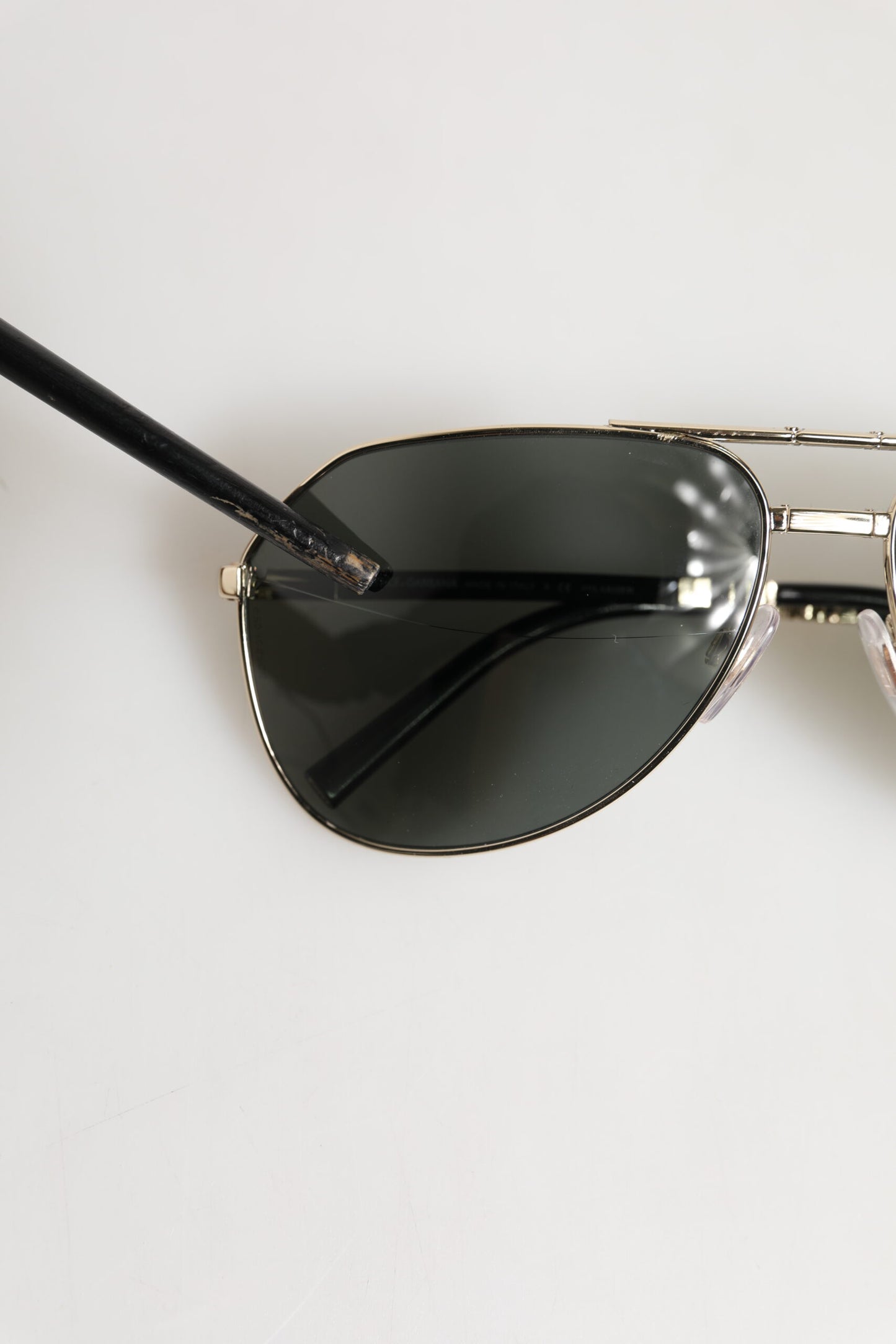 Dolce & Gabbana DG2106K Black Gold Plated Polarized MetalFrame Sunglasses