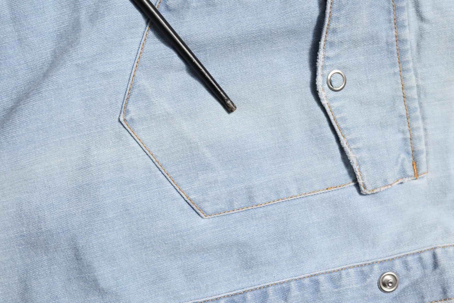 Maison Clochard Blue Denim Collared Long Sleeve Men Shirt