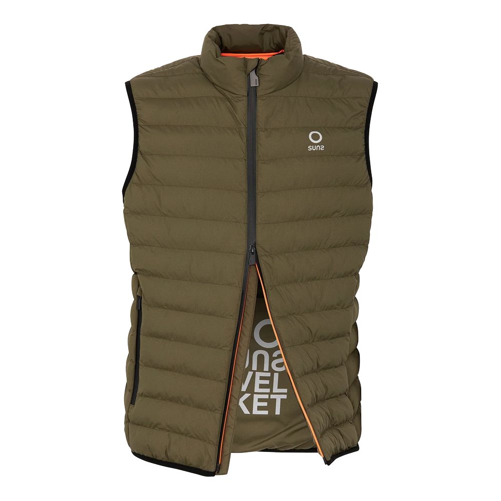 Suns Green Polyester Sleveless Jacket