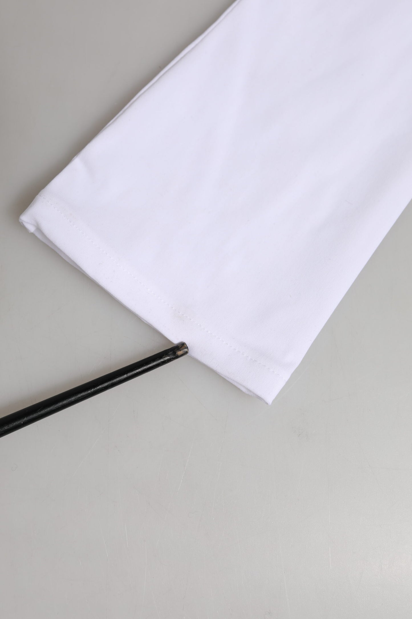 Dolce & Gabbana White Nylon Fingerless Elbow Length Mitten Gloves