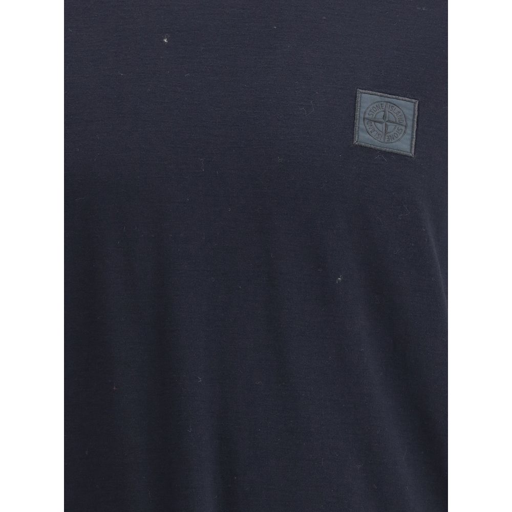 Stone Island Blue Cotton T-Shirt