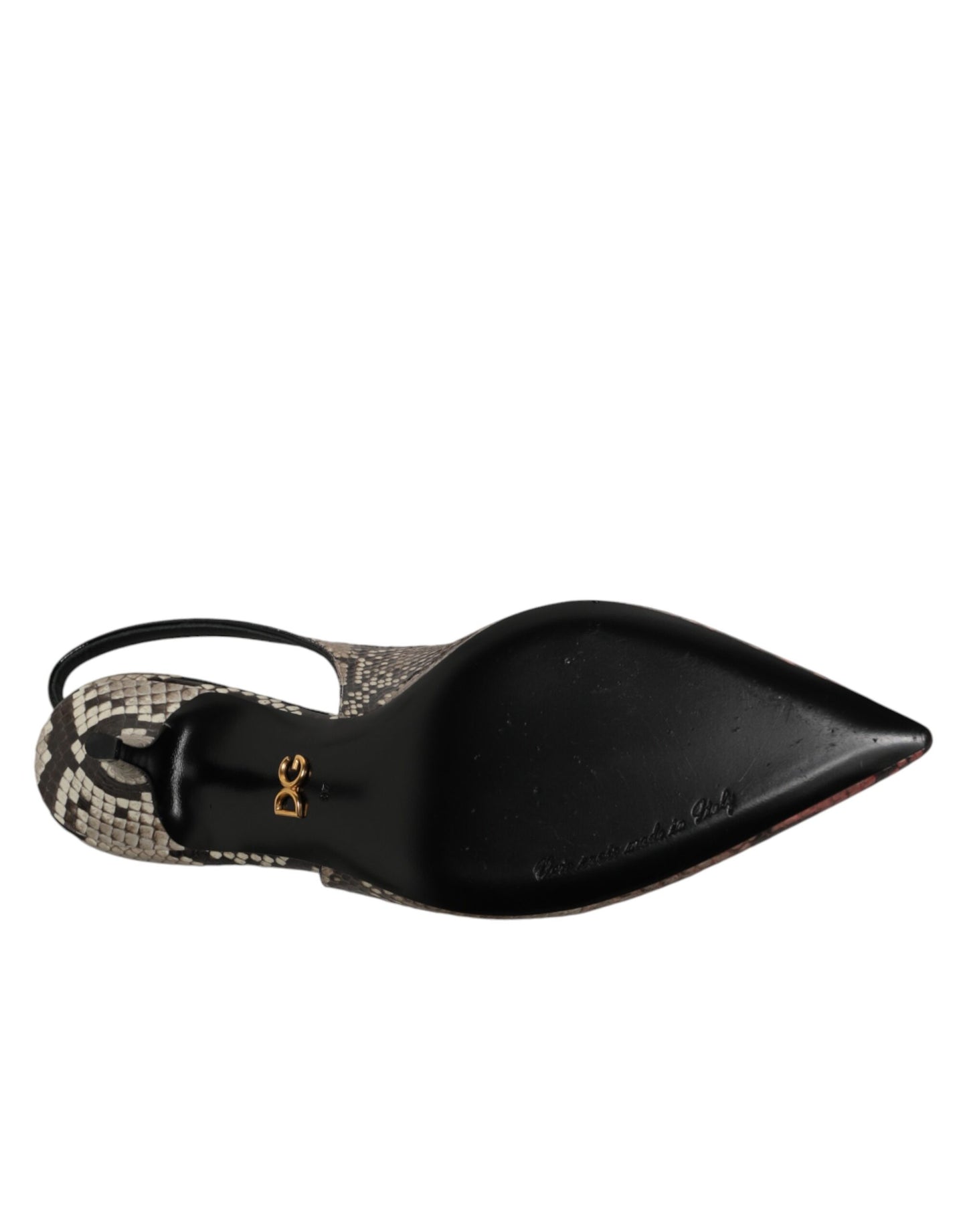Dolce & Gabbana Multicolor Leather Heels Slingback Shoes