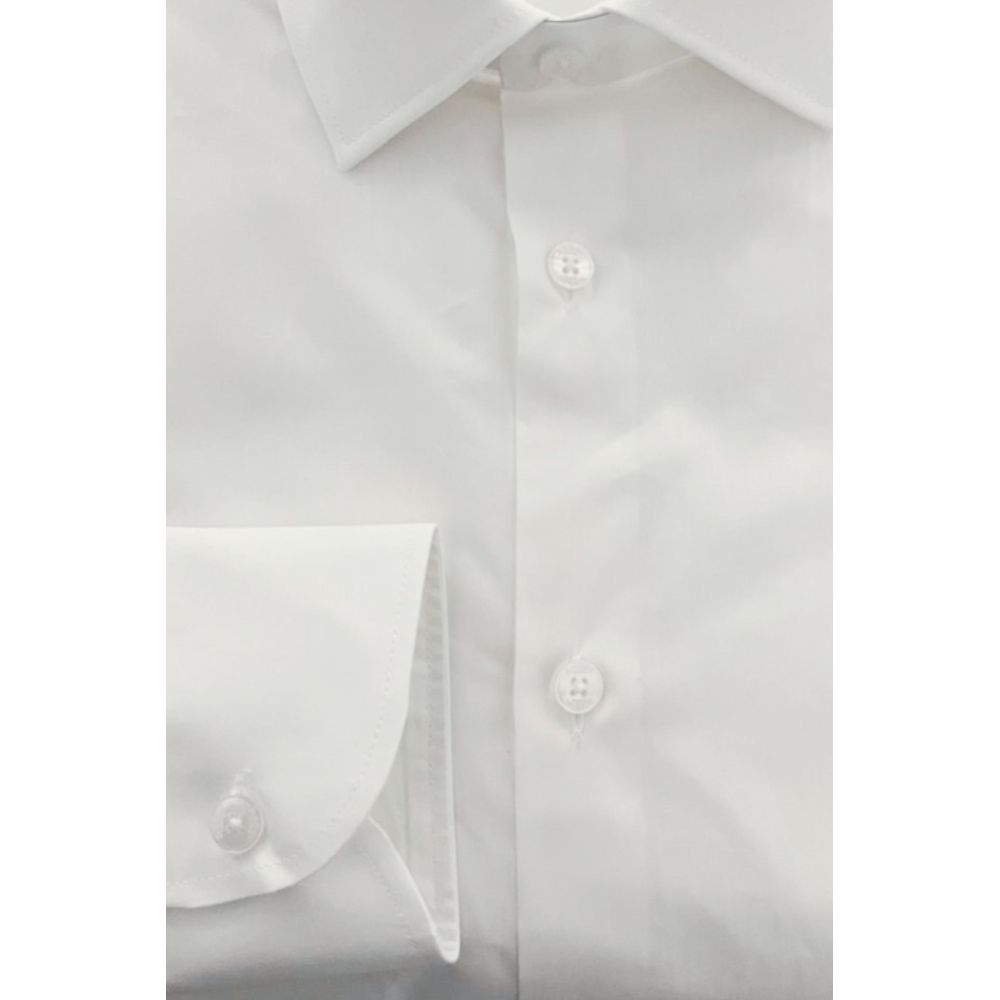 Baldinini Trend White Cotton Men Shirt