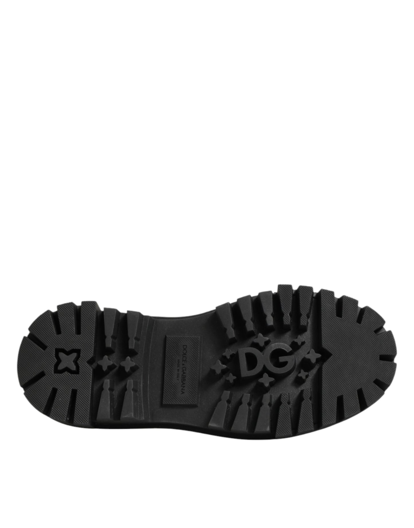 Dolce & Gabbana Black Leather Jeweled Crystals Derby Shoes