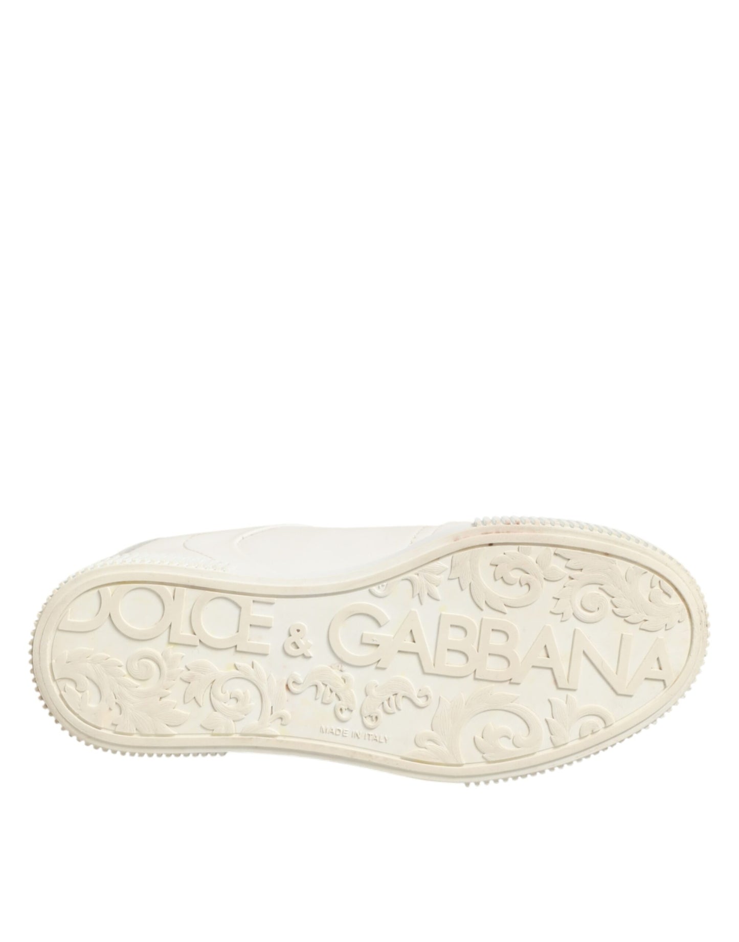 Dolce & Gabbana White Leather MIAMI Low Top Sneakers Shoes