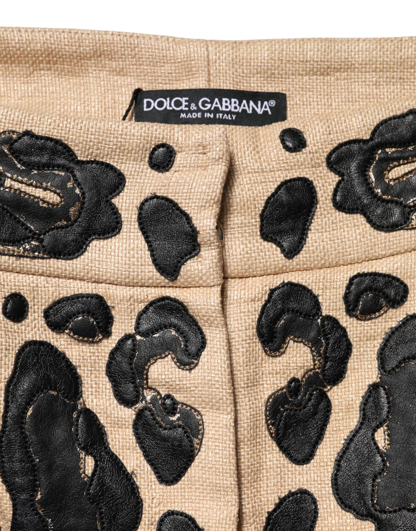 Dolce & Gabbana Beige Leopard Nylon Bermuda Mini Shorts