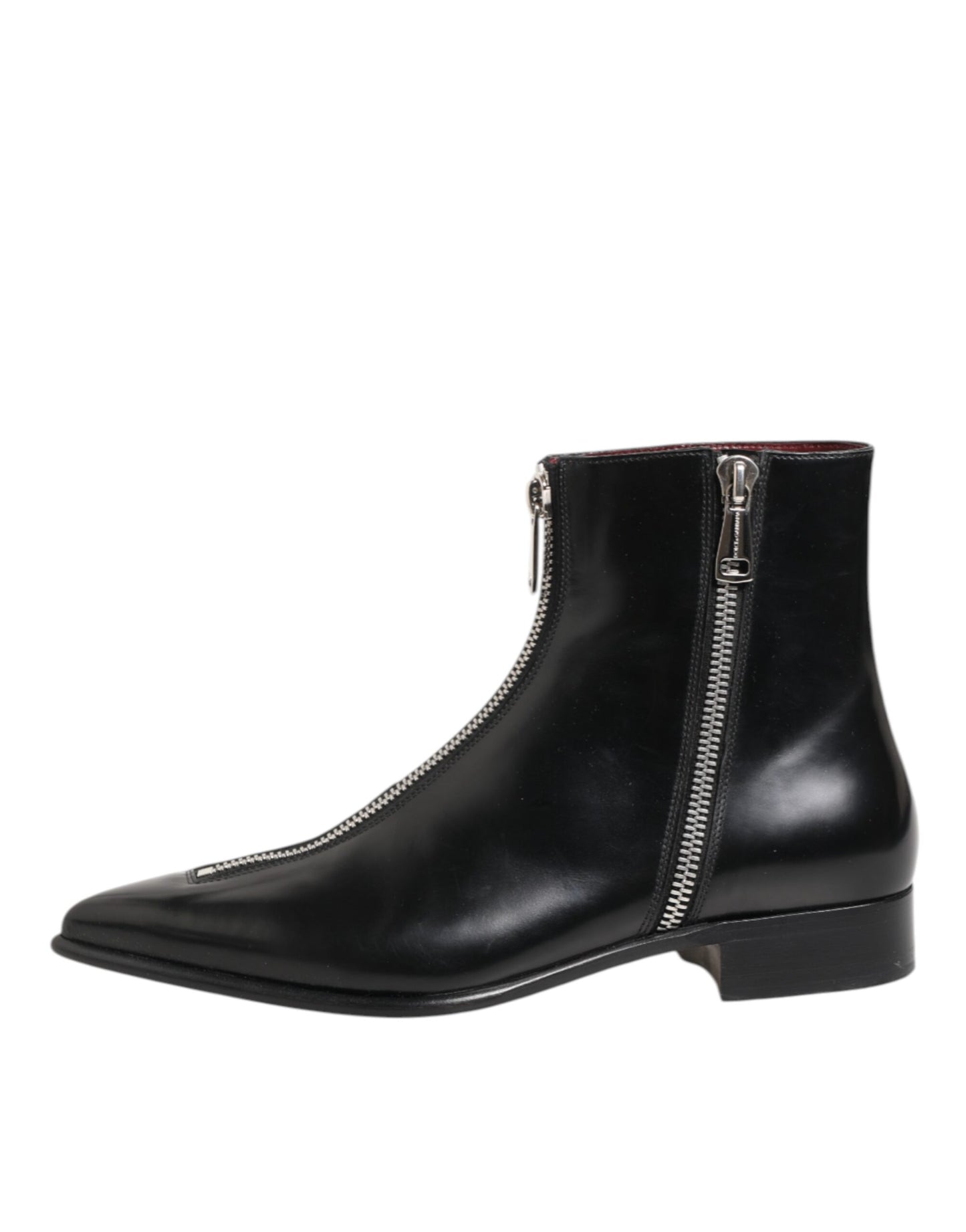Dolce & Gabbana Black Leather Chelsea Short Ankle Boots Shoes