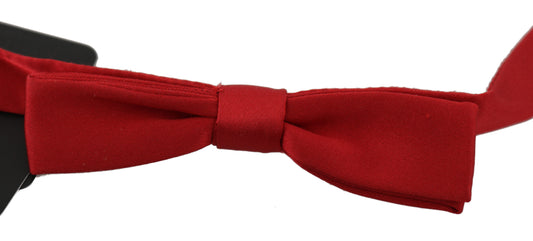 Dolce & Gabbana Elegant Red Silk Bow Tie - KALAJ