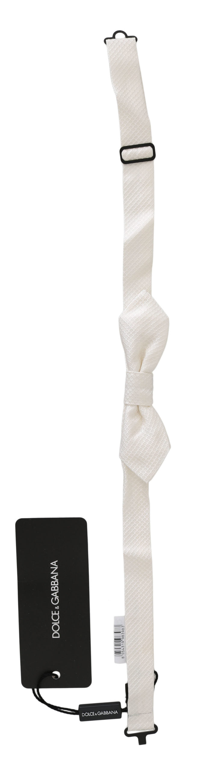 Dolce & Gabbana Elegant White Silk Bow Tie - KALAJ