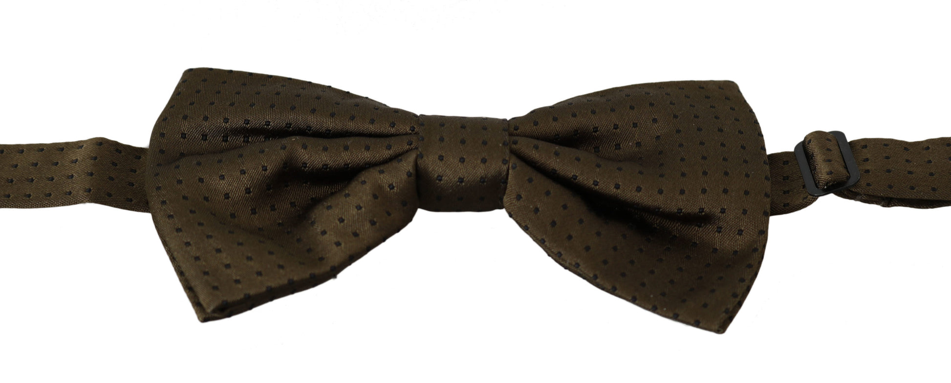 Dolce & Gabbana Elegant Brown Polka Dot Silk Bow Tie - KALAJ