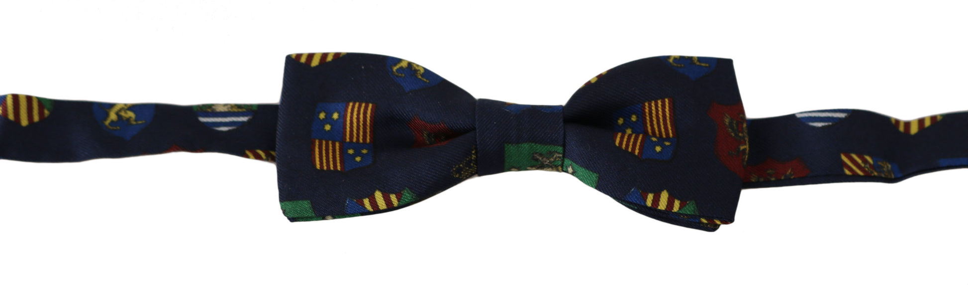 Dolce & Gabbana Exquisite Silk Bow Tie in Blue Flags Print - KALAJ