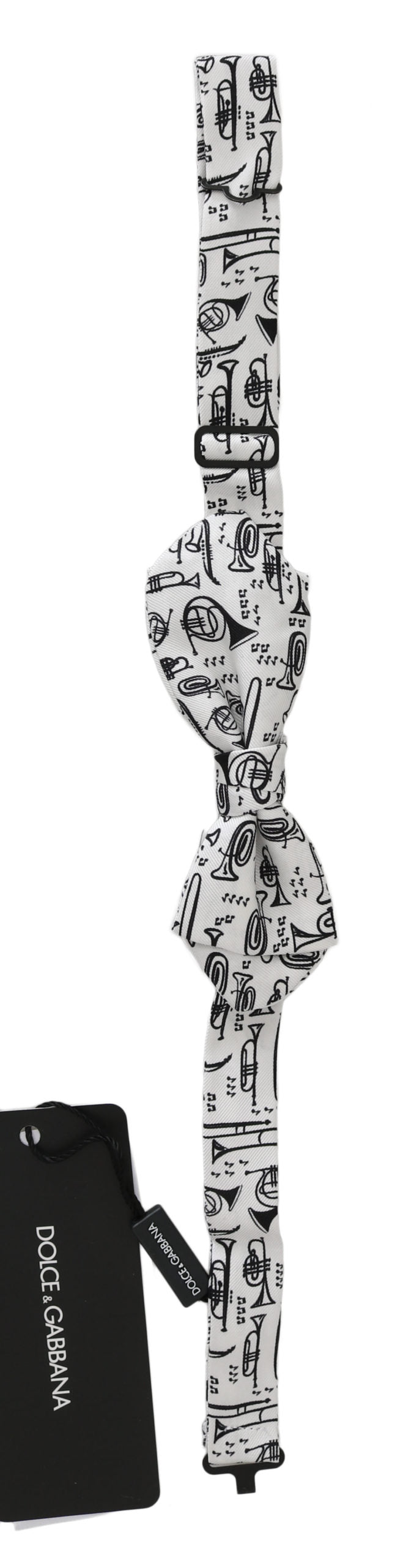 Dolce & Gabbana Elegant White Silk Bow Tie for Sophisticated Evenings - KALAJ