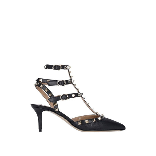 Valentino Garavani Black Leather Platform Pumps