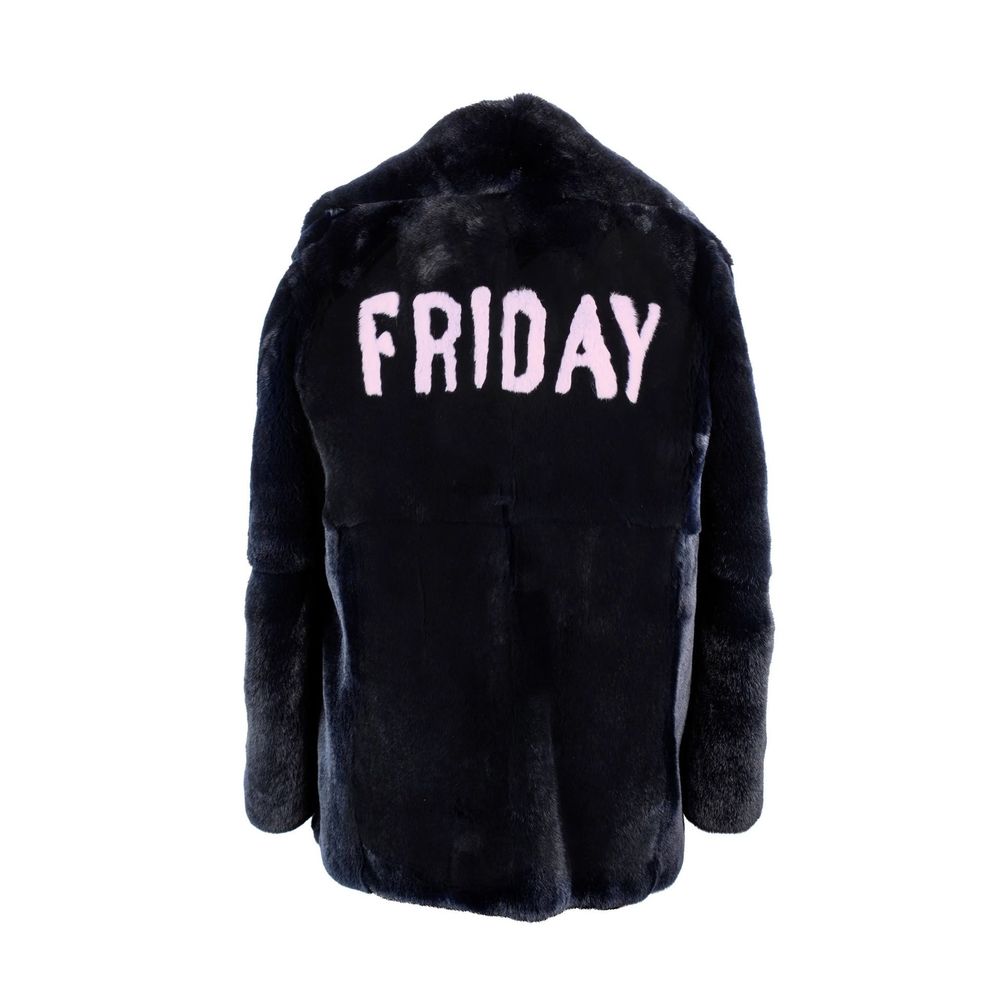 Alberta Ferretti Blue Rabbit Fur Coat