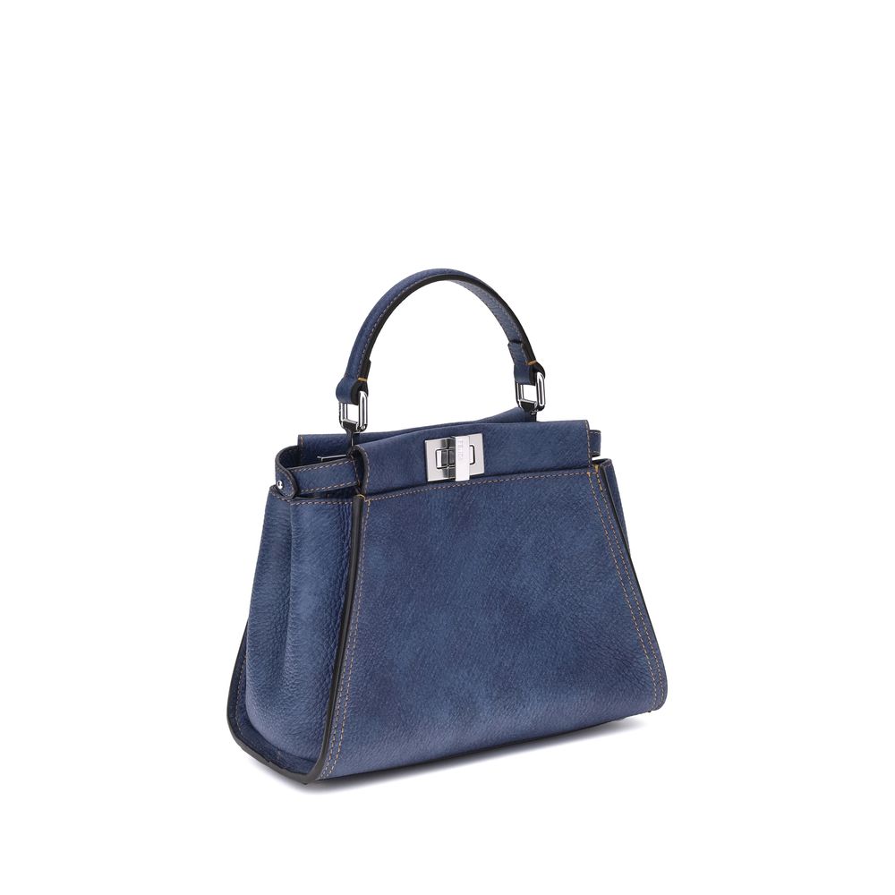 Fendi Blue Calf Leather Bos Taurus Shoulder Bag