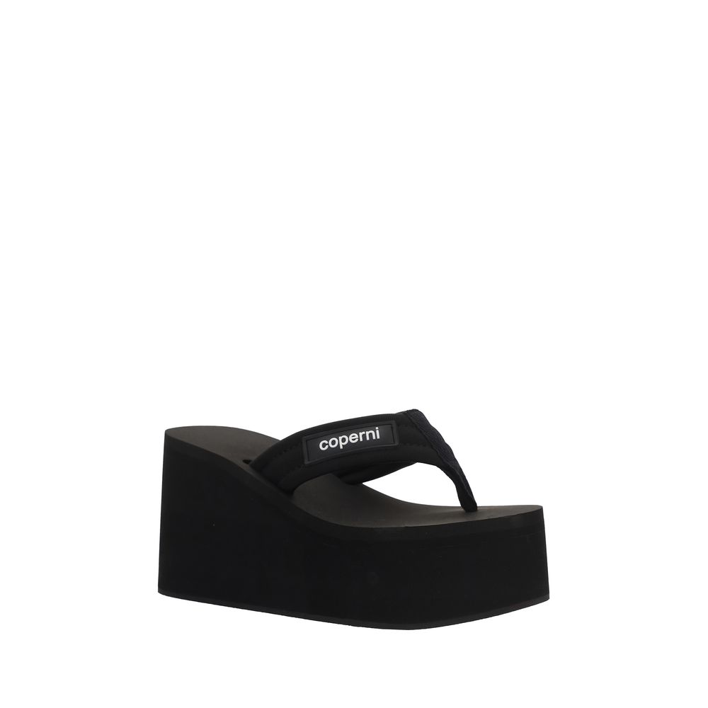 Coperni Black Polyester Platform Sandals