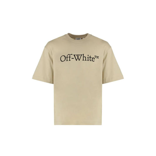 Off-White Beige Cotton T-Shirt