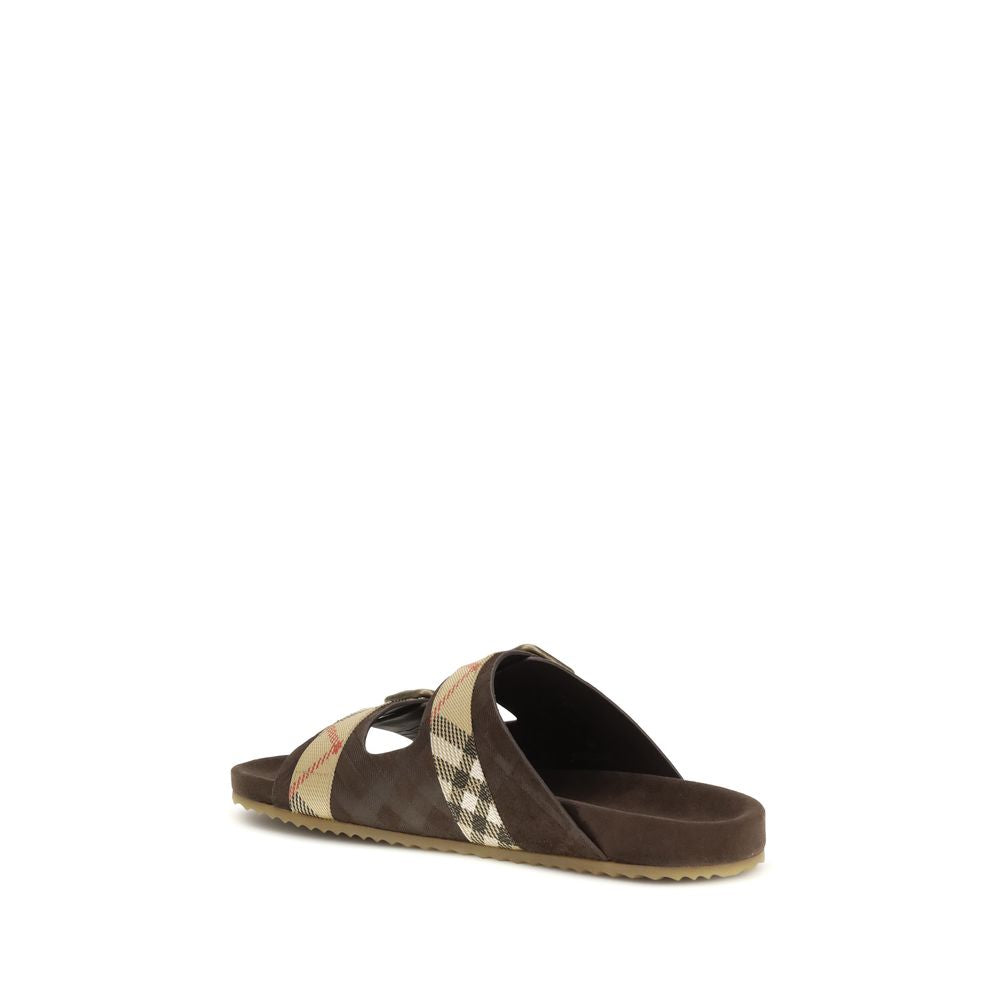 Burberry Brown Rubber Flat Sandals