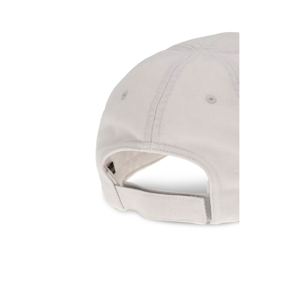 Balenciaga White Cotton Cap (Baseball Hat)