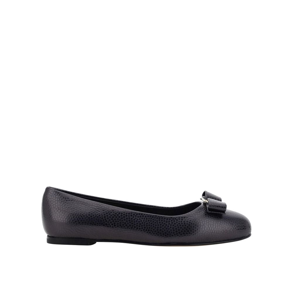 Salvatore Ferragamo Black Calfskin Ballet Flats