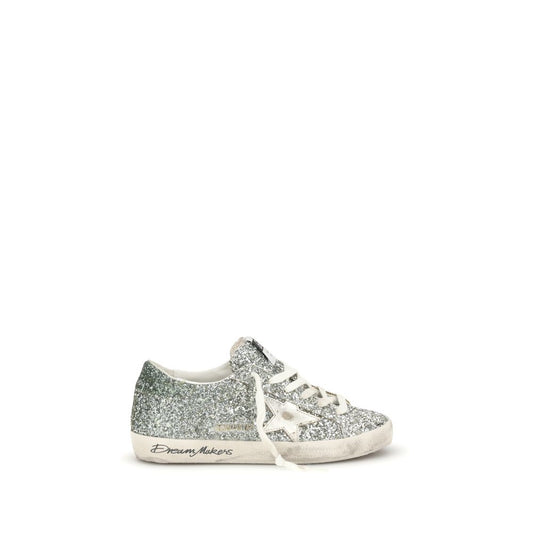 Golden Goose Silver Fabric Low Top Sneakers