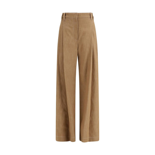 Brunello Cucinelli Brown Cotton Casual Pants