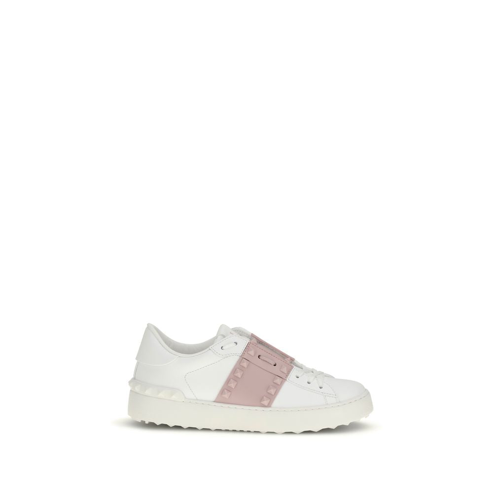 Valentino Garavani White Calf Leather Bos Taurus Athletic Sneakers