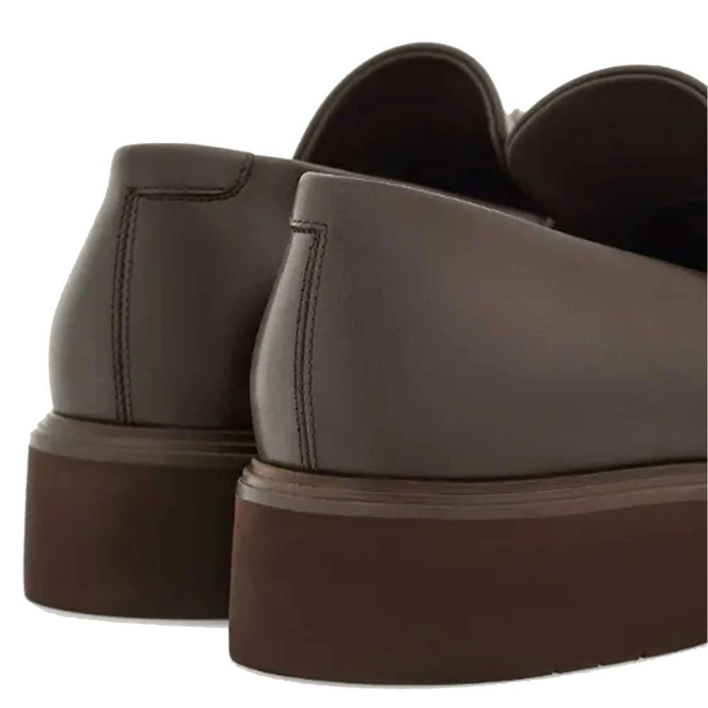 Salvatore Ferragamo Brown Calfskin Platform Loafers