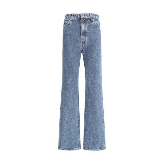 Khaite Blue Cotton Flared Jeans