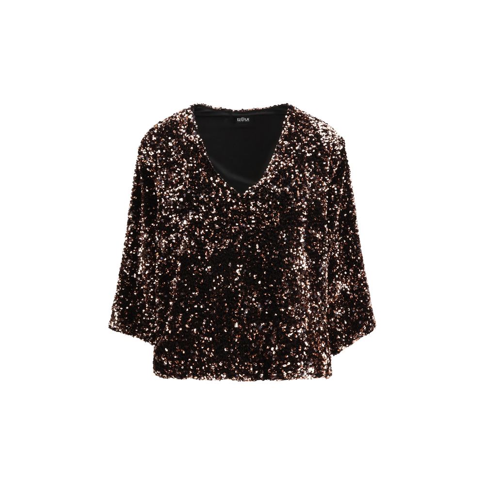 Ella Brown Polyester Blouse
