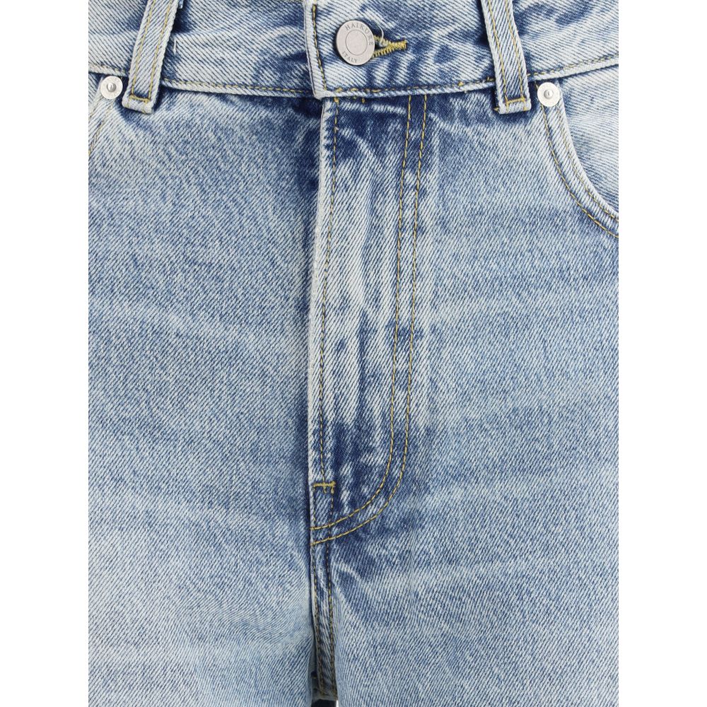 Haikure Light Blue Cotton Relaxed Fit Jeans