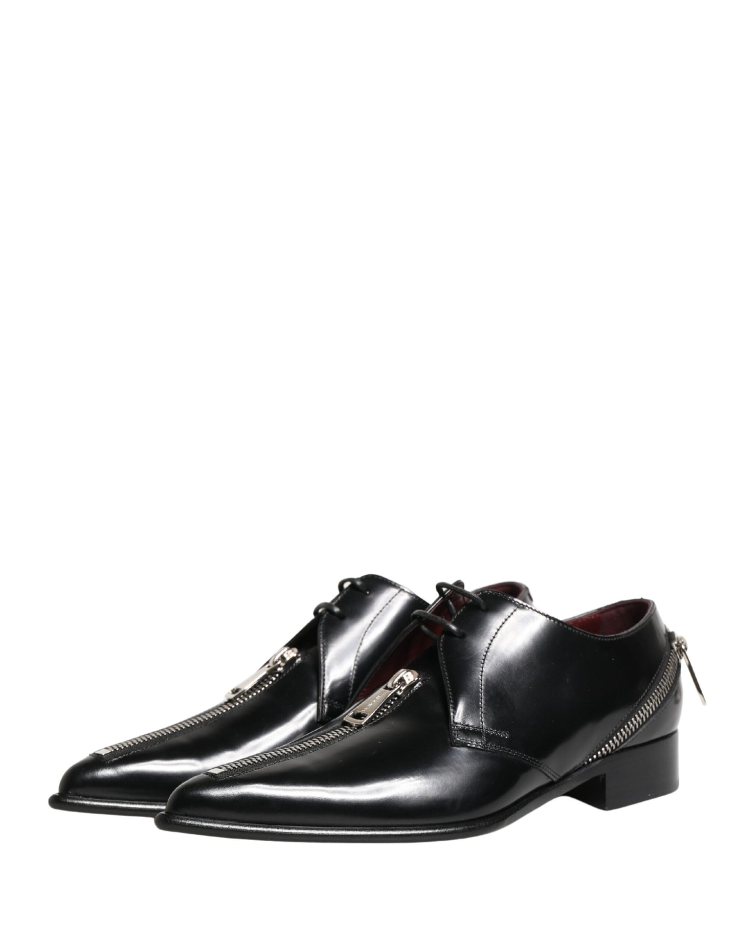 Dolce & Gabbana Men Black Lace-Up Leather Zip Dress Derby Shoes