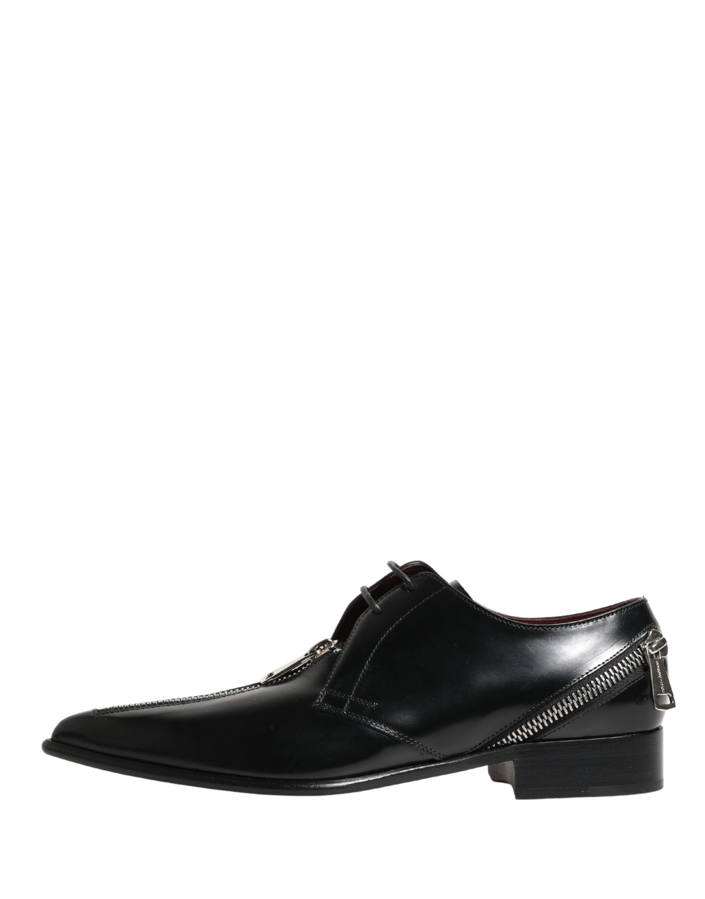 Dolce & Gabbana Men Black Lace-Up Leather Zip Dress Derby Shoes