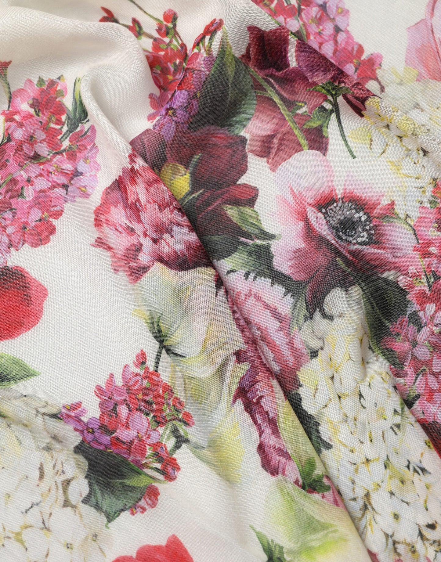 Dolce & Gabbana Multicolor Floral Print Square Stole 135cm x 130cm Scarf