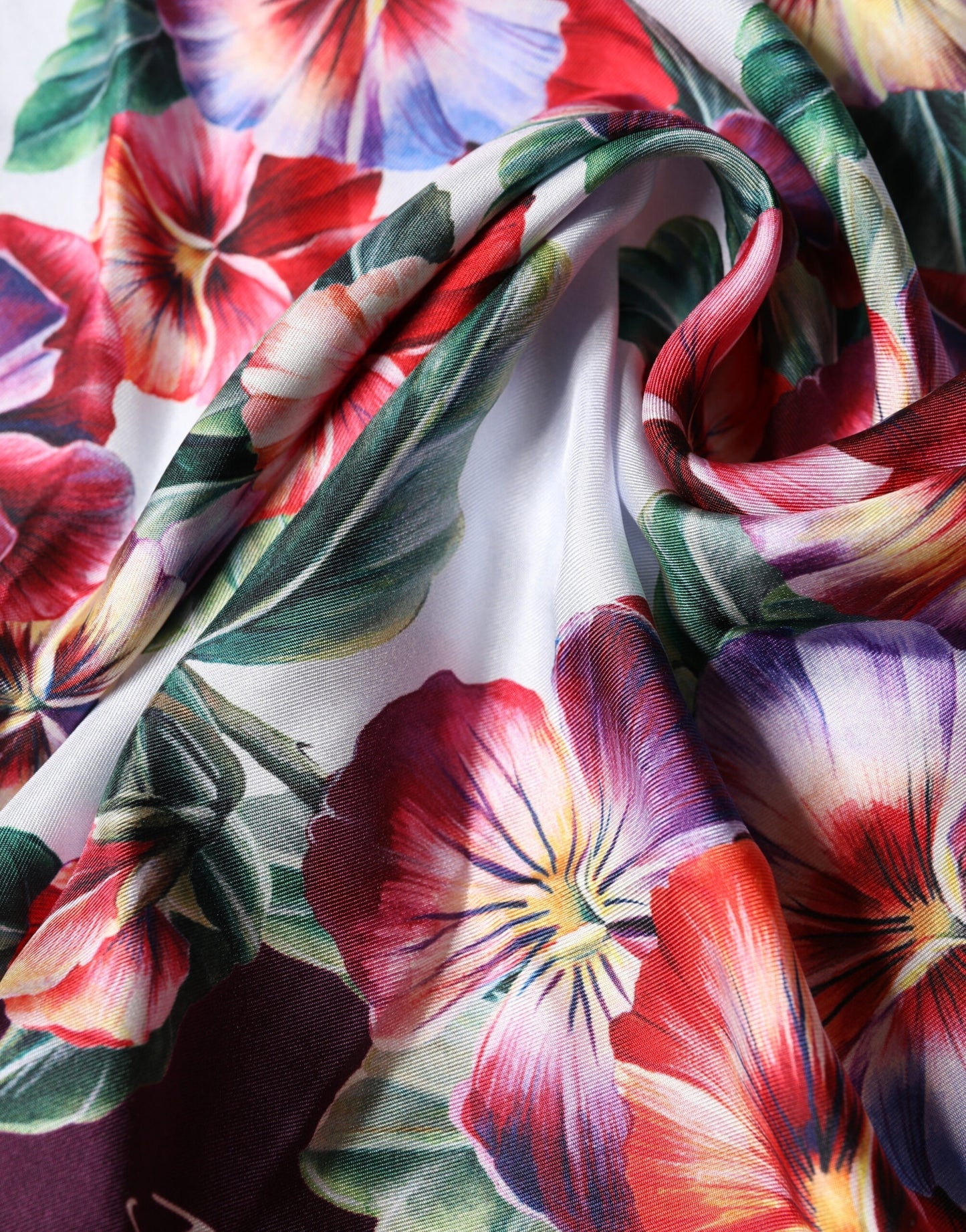 Dolce & Gabbana Multicolor Floral Silk Square Foulard 89cm x 87cm Scarf