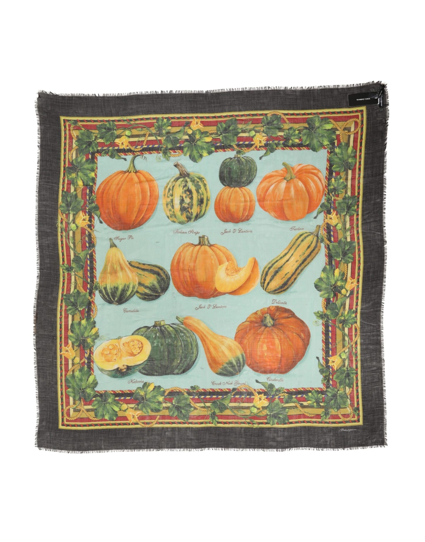 Dolce & Gabbana Multicolor Pumpkin Cashmere Stole 137cm x 133cm  Scarf