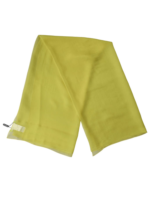 Dolce & Gabbana Yellow Silk Neck Wrap Shawl Foulard 120cm x 117cm Scarf