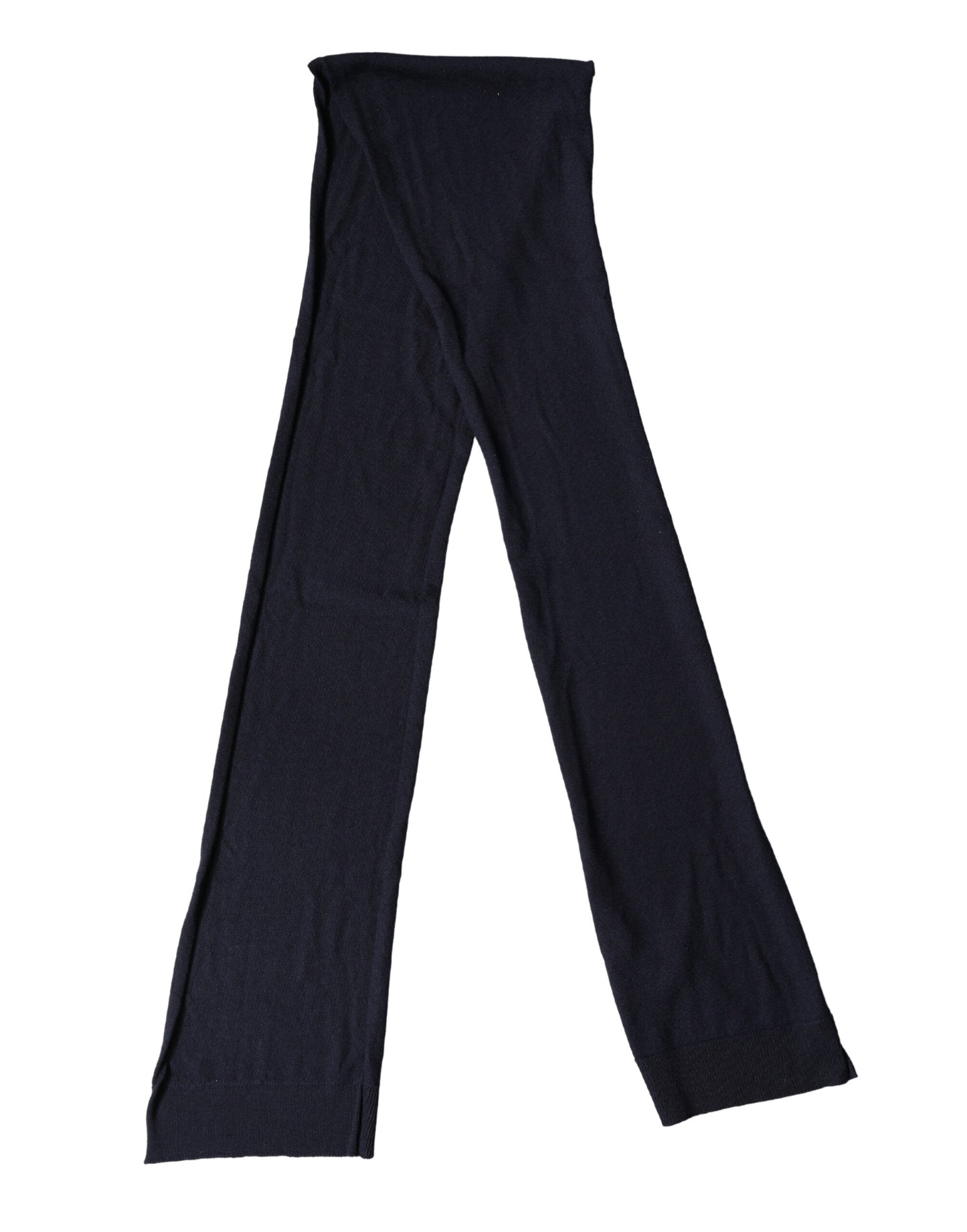 Dolce & Gabbana Black Wool Knitted Shawl Neck Wrap 200cm x 25cm  Scarf