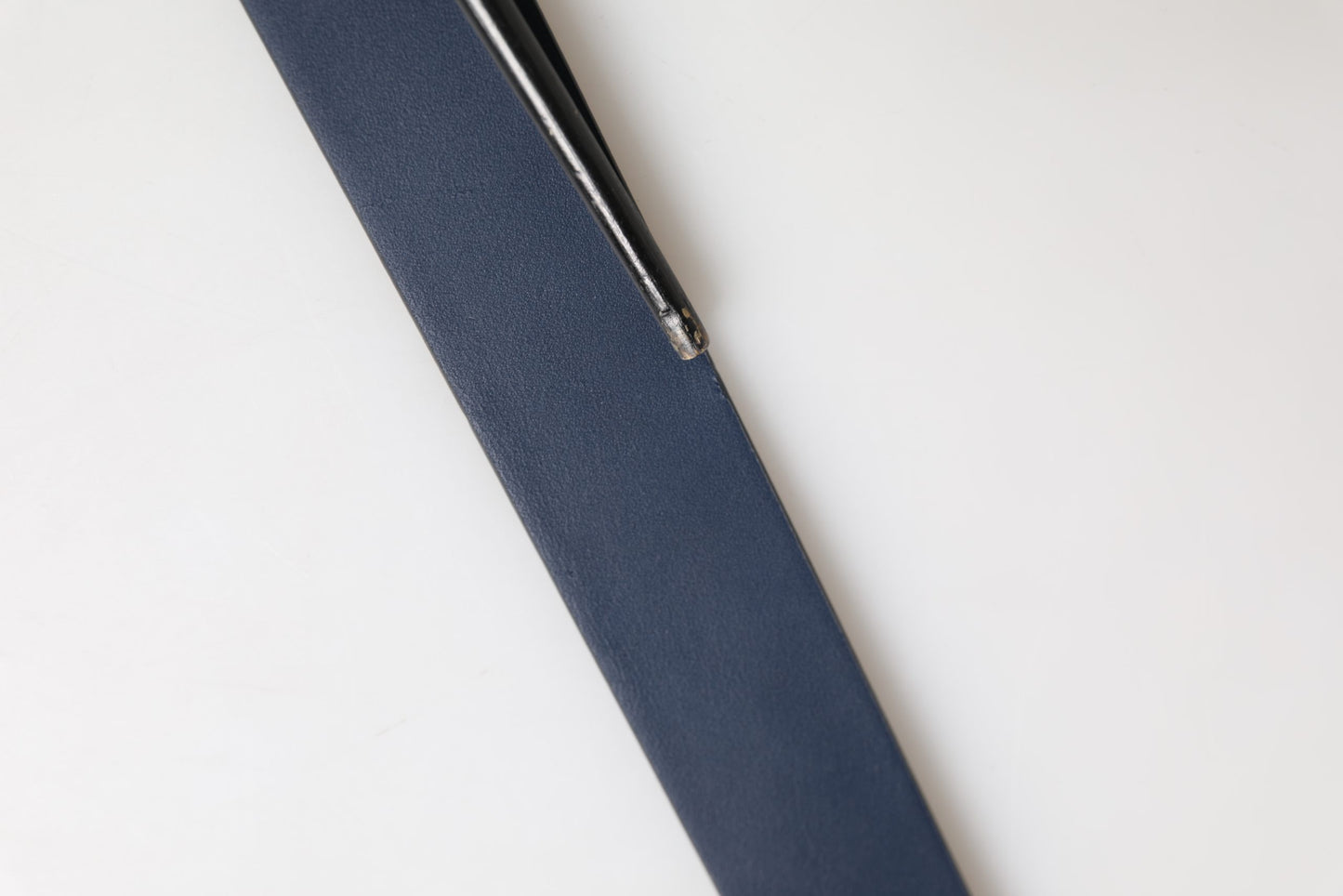 Dolce & Gabbana Blue Calfskin Leather Logo Metal Buckle Belt