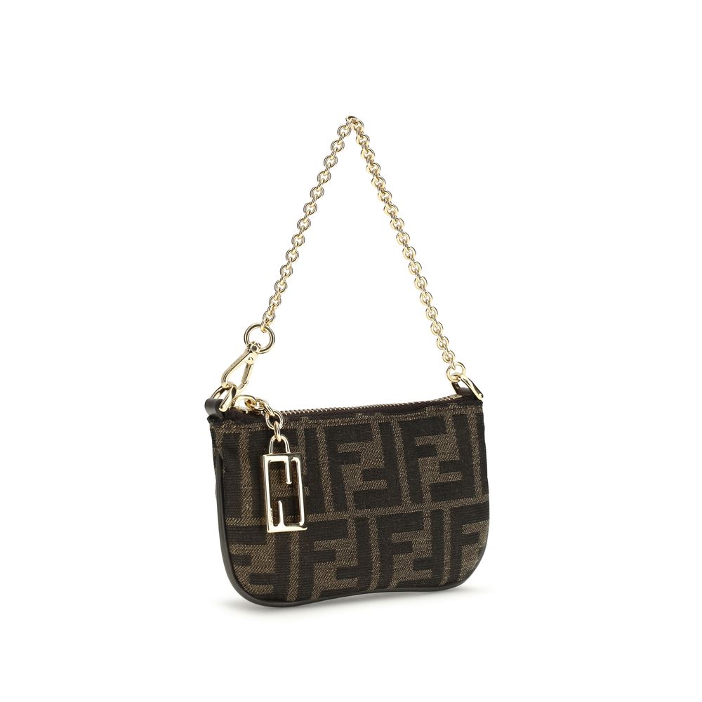 Fendi Brown Fabric Shoulder Bag
