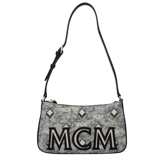 MCM Gray Fabric Crossbody Bag