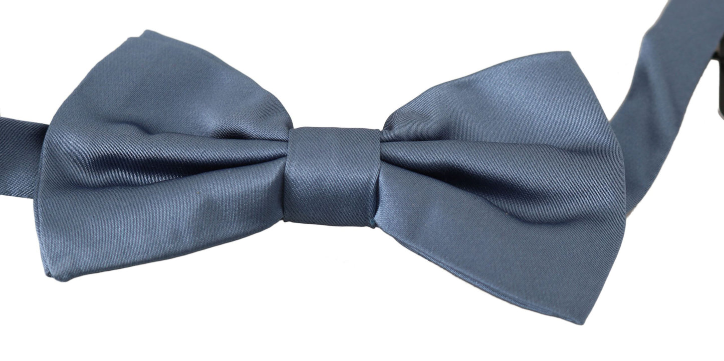 Dolce & Gabbana Elegant Blue Silk Bow Tie - KALAJ