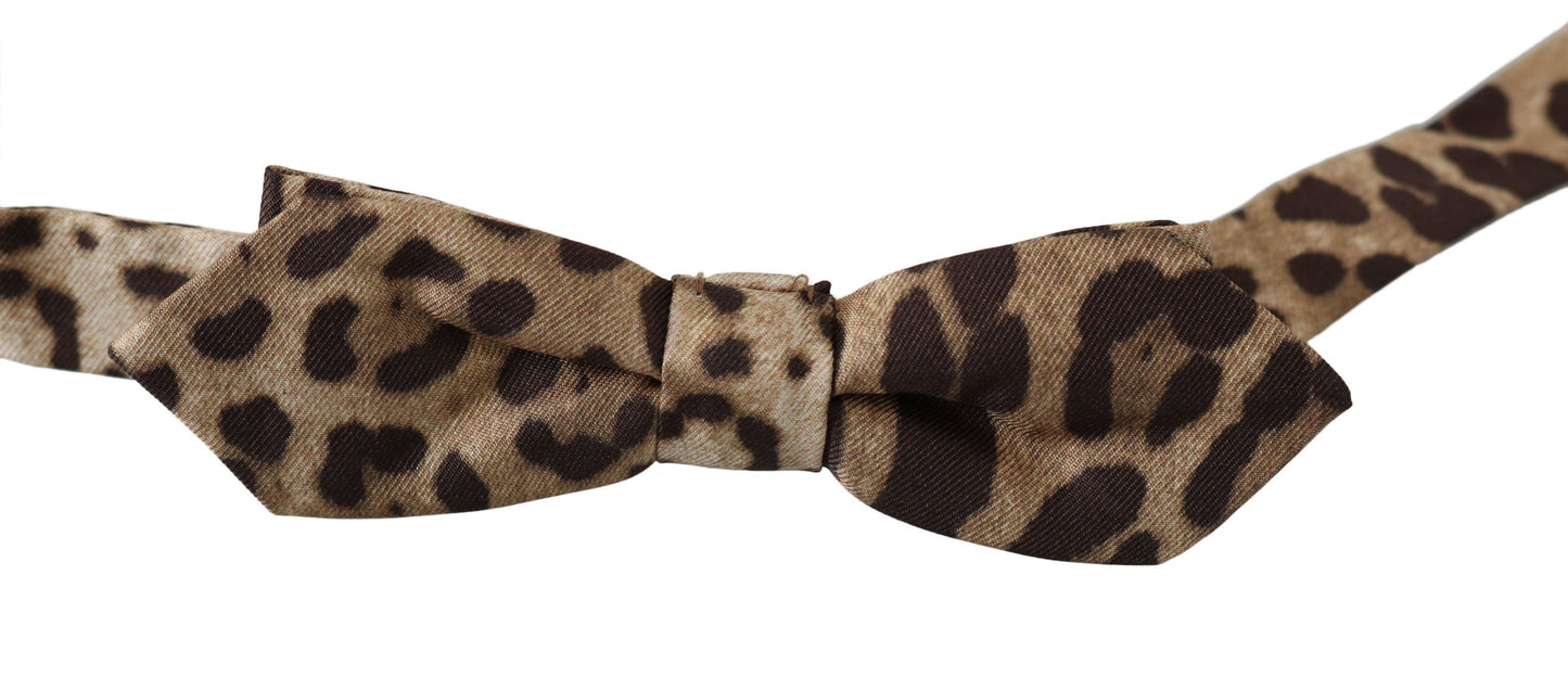 Dolce & Gabbana Exquisite Silk Leopard Print Bow Tie - KALAJ