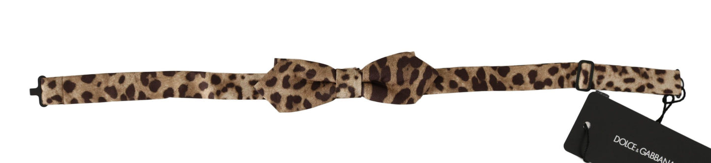 Dolce & Gabbana Exquisite Silk Leopard Print Bow Tie - KALAJ