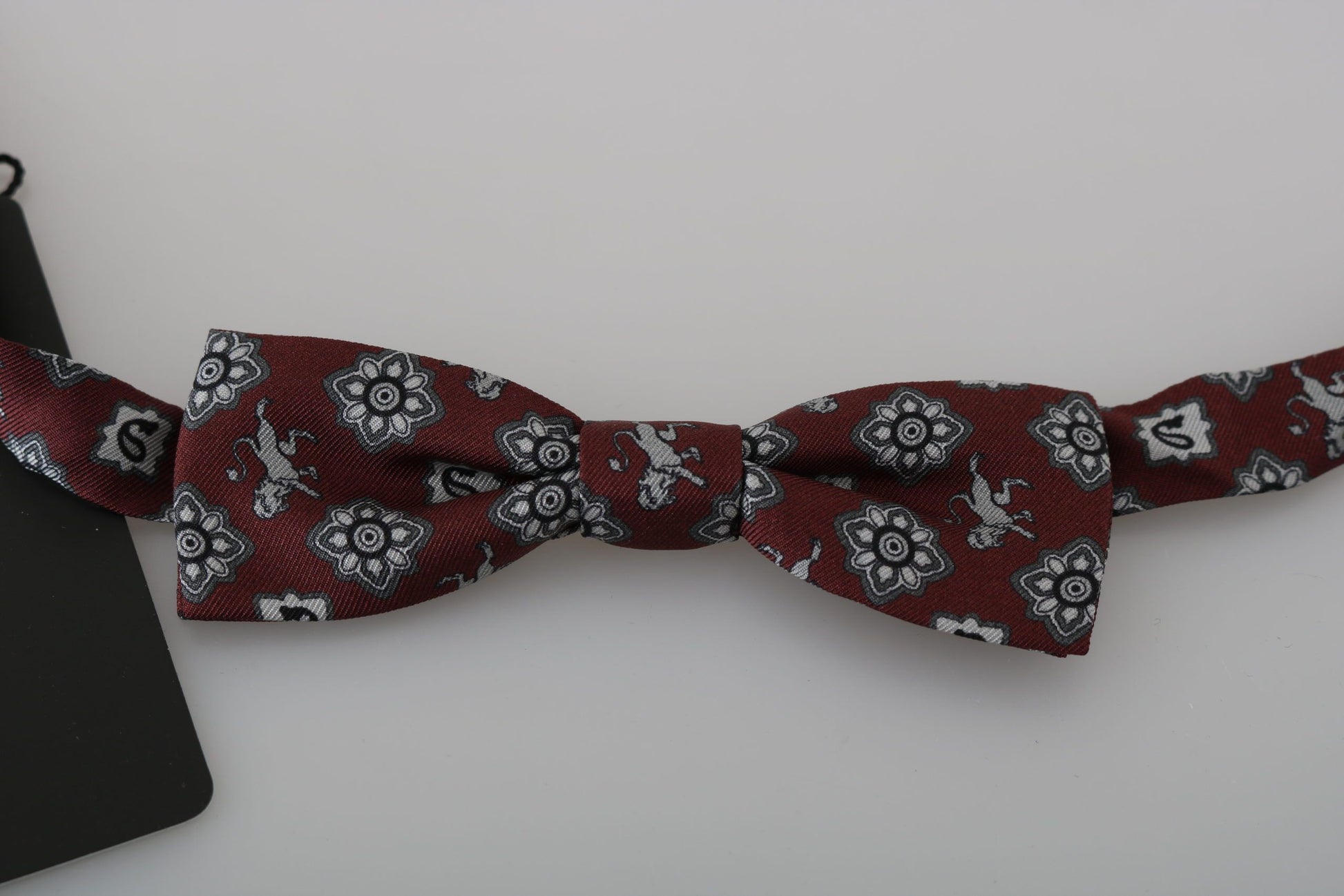 Dolce & Gabbana Elegant Bordeaux Silk Bow Tie - KALAJ