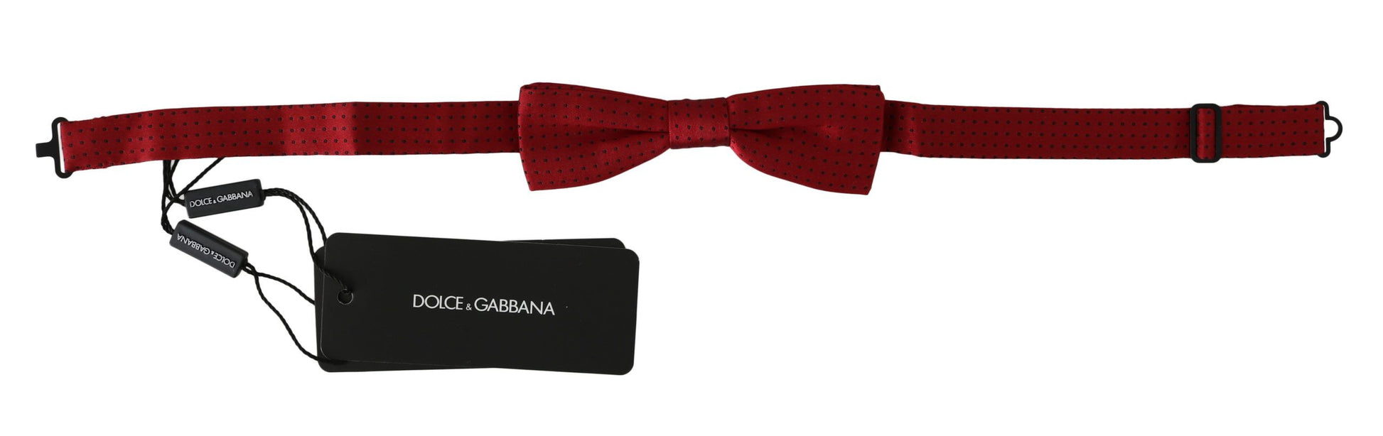 Dolce & Gabbana Elegant Red Dotted Silk Bow Tie - KALAJ