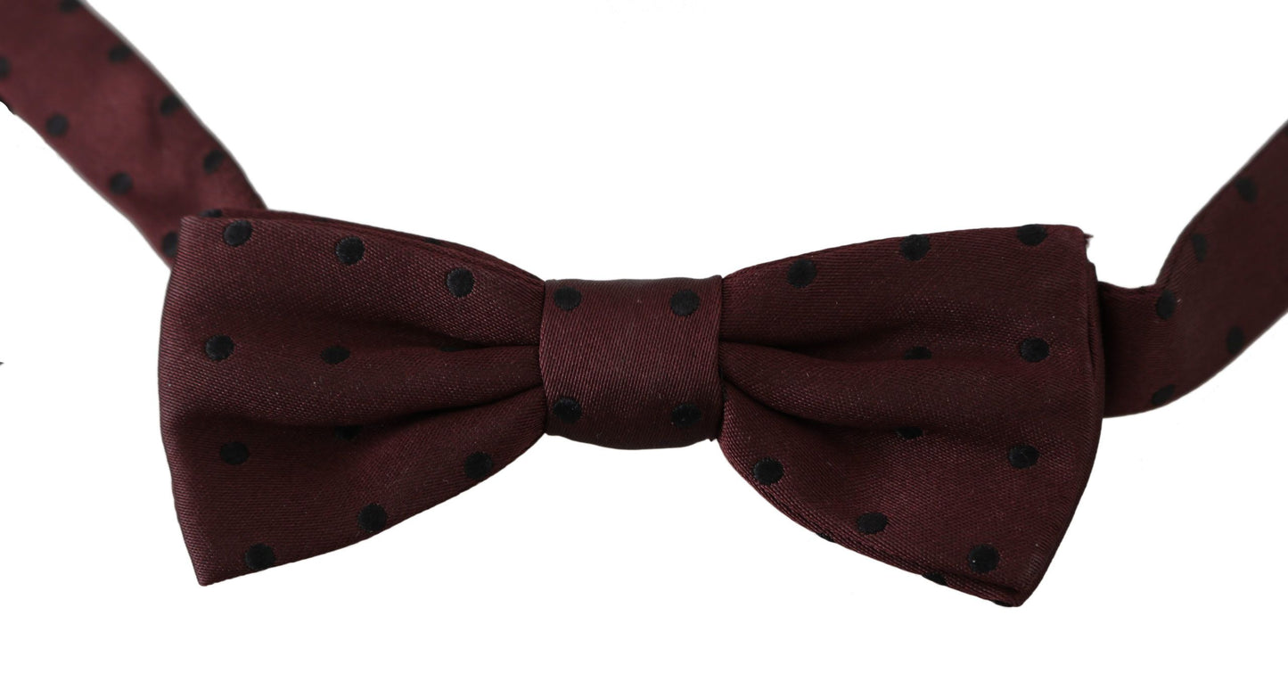 Dolce & Gabbana Elegant Silk Purple Dotted Bow Tie - KALAJ