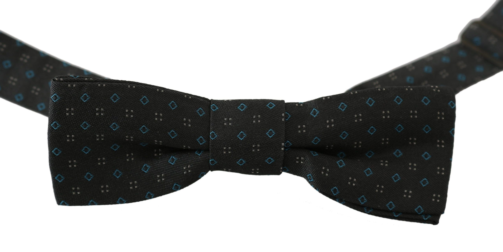 Dolce & Gabbana Elegant Gray Silk Patterned Bow Tie - KALAJ